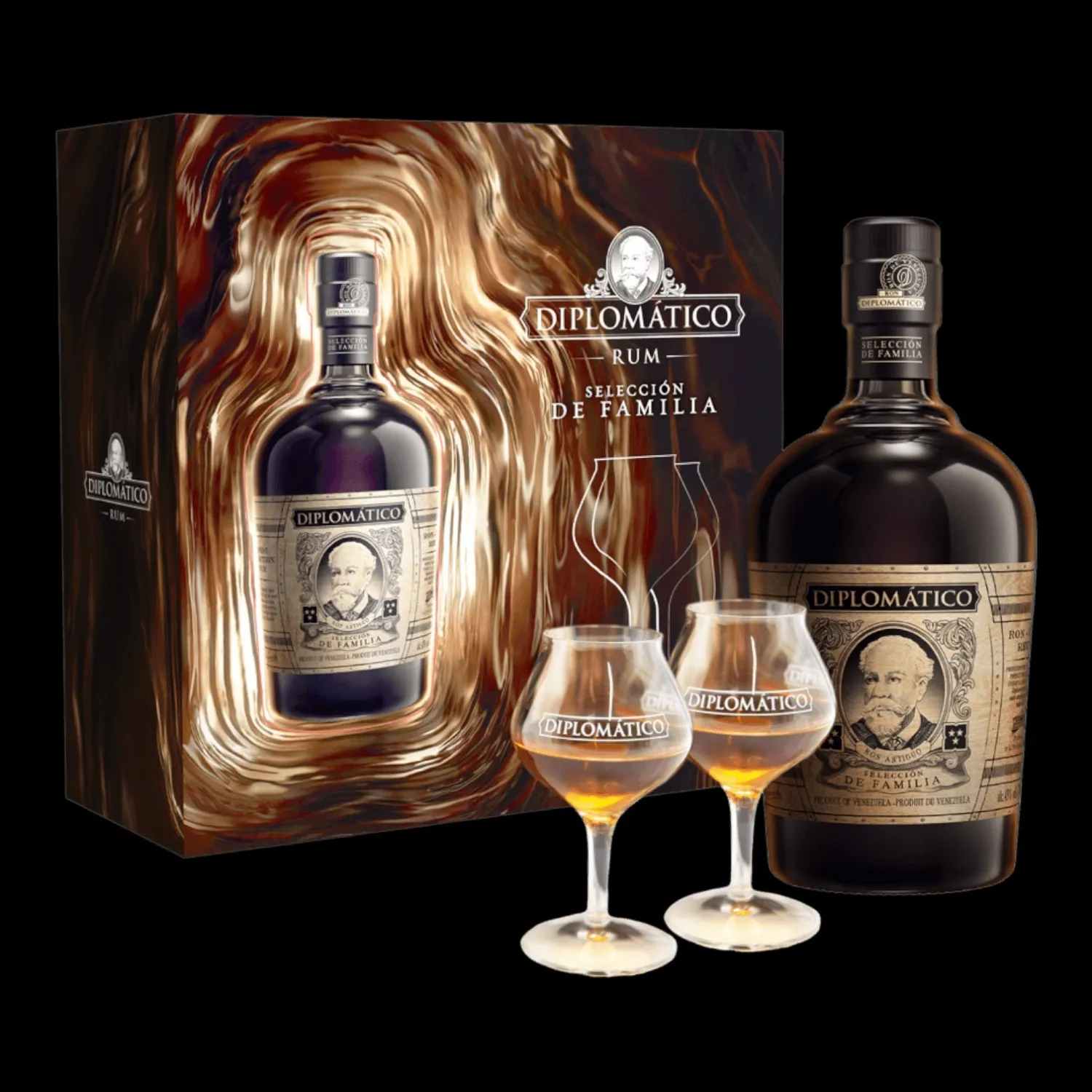 Diplomatico Seleccion de Familia + 2 verres 43° - 0.7L