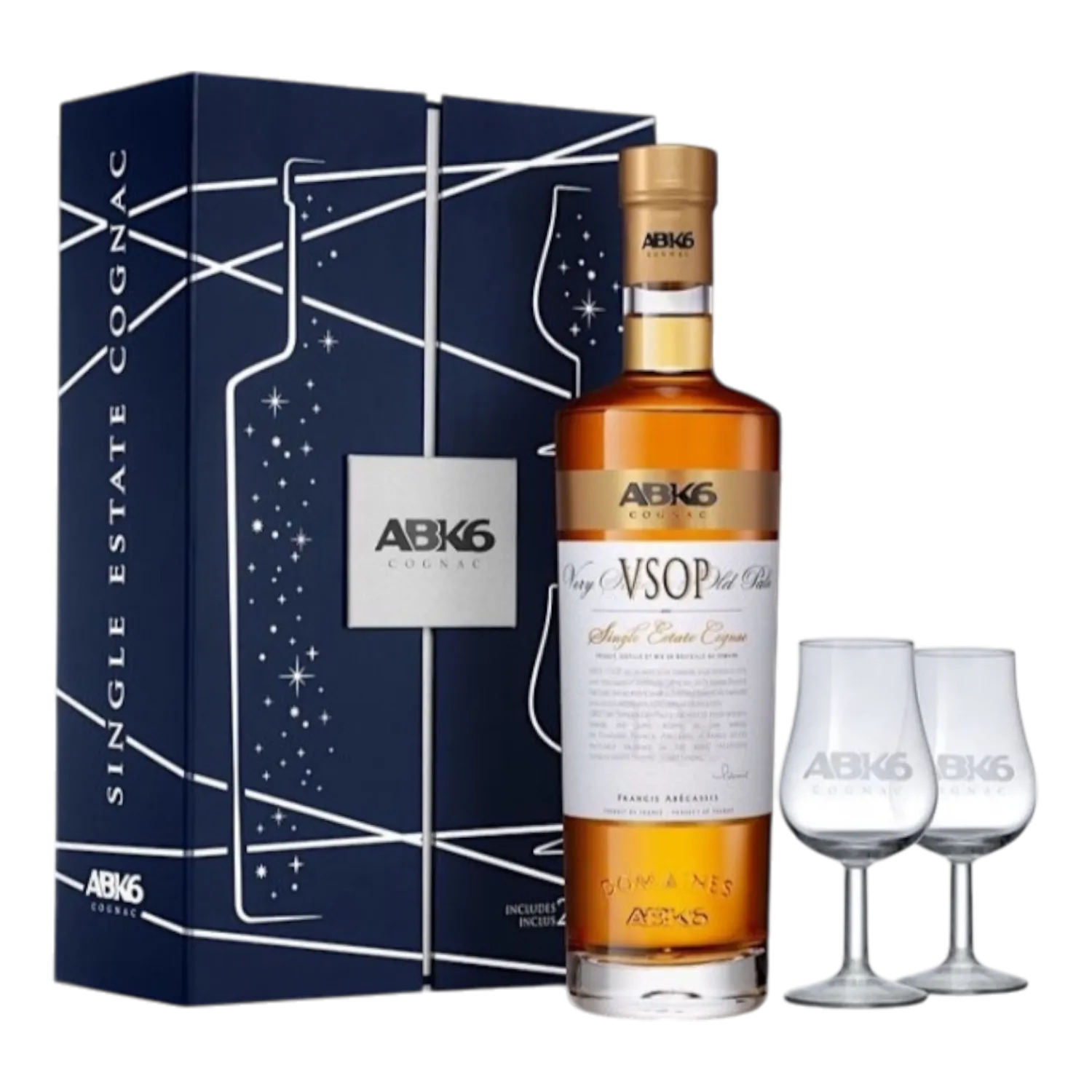 Cognac ABK6 VSOP + 2 Glasses - 0,7L