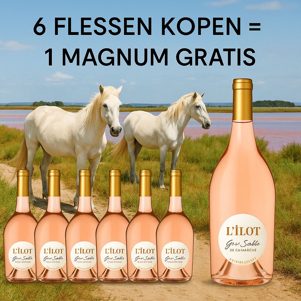 6 flessen L’ Îlot – Gris des sables de Camargue (Bio) 0,75L + 1 MAGNUM gratis