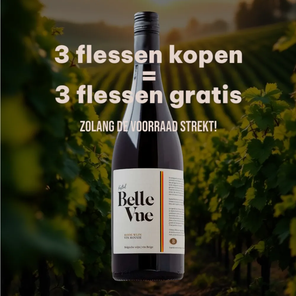 2022 Kasteel Belle Vue – Belgische Rode Wijn 0,75L NU: 6 flessen voor €38,85 (3+3 gratis!)