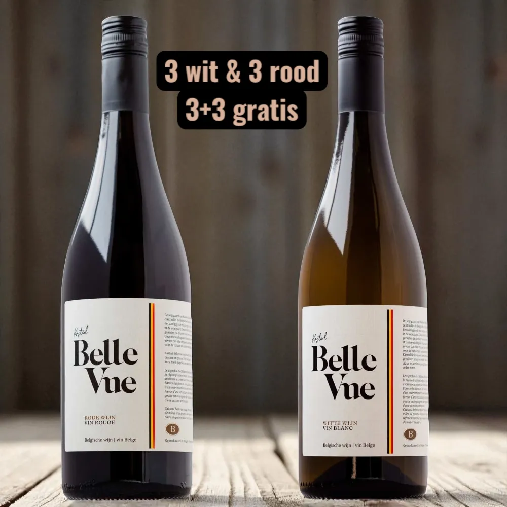 Kasteel Belle Vue - 3 wit &amp; 3 rood - 3+3 gratis