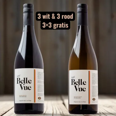 Kasteel Belle Vue - 3 wit &amp; 3 rood - 3+3 gratis
