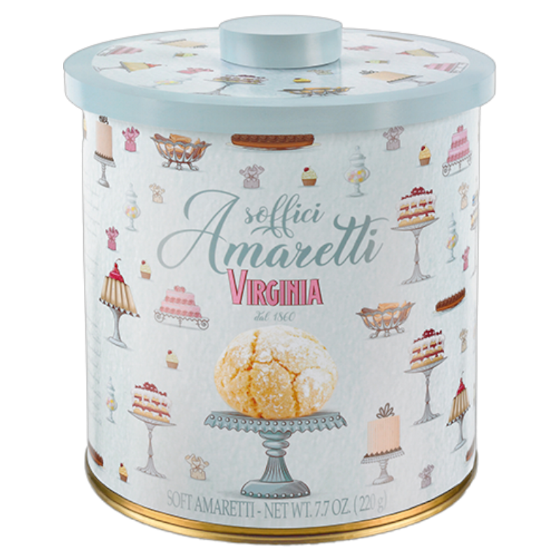 Blikken doos gevuld met amaretti 220gr