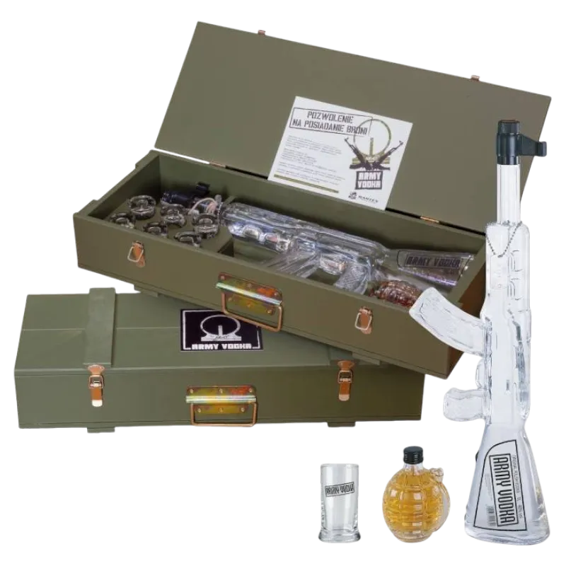Vodka Red Army + Handgranaat in Kist 40% Vol. 1,2l