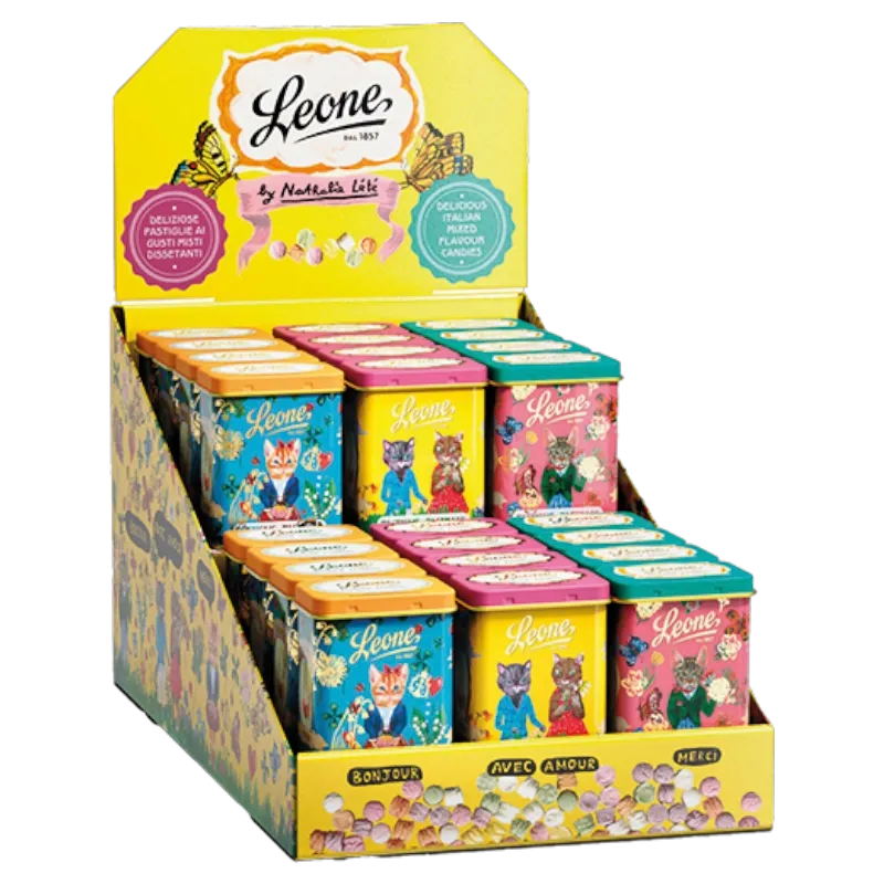 Metalen doosjes met katten gevuld met snoepjes 30gr