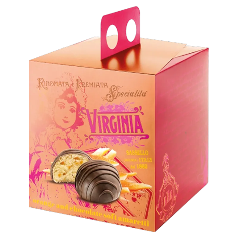 Doos amaretti met sinaasappel en chocolade 220gr