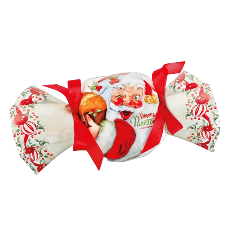 Panettone traditionnel avec nœuds rouges 100g