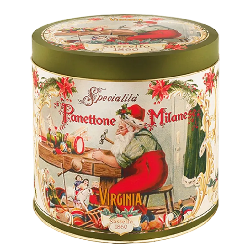 Panettone en boîte ronde verte 1kg