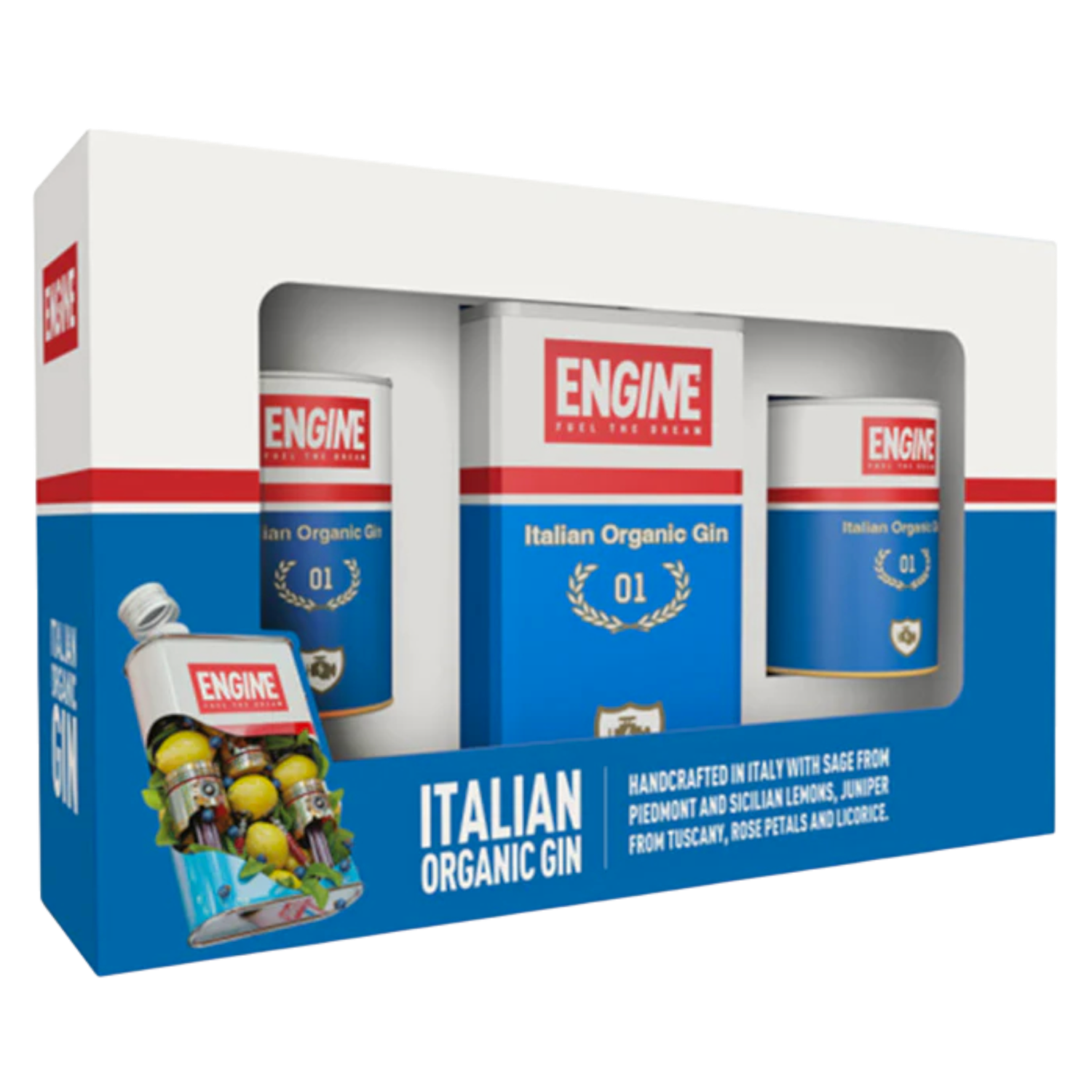 Giftpack Gin Engine + 2 cups 42% Vol. 50cl
