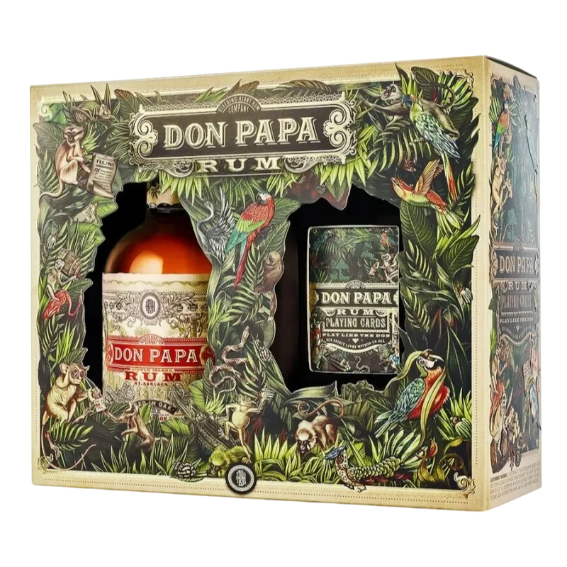 Don Papa 0,7L geschenkpakket met kaarten