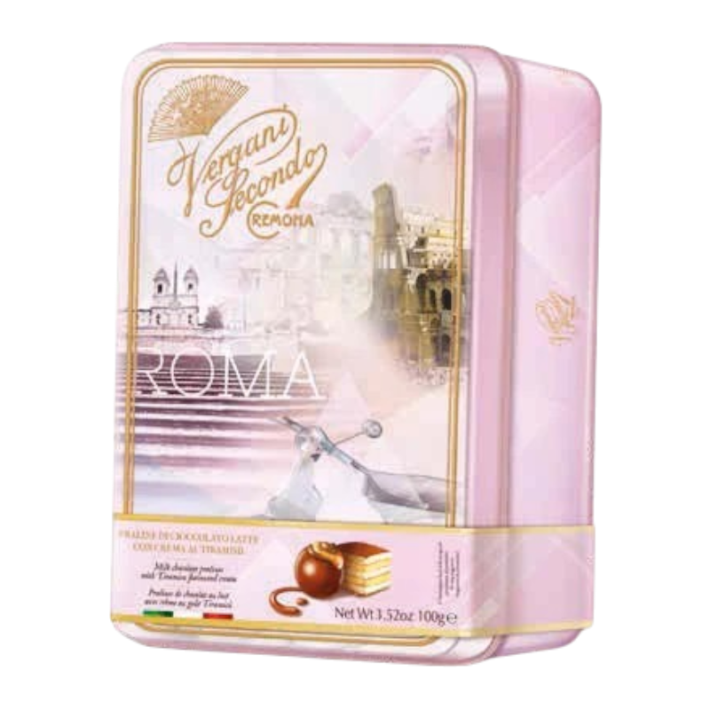 Vergani Retro Tiramisu Roma in latta  100gram
