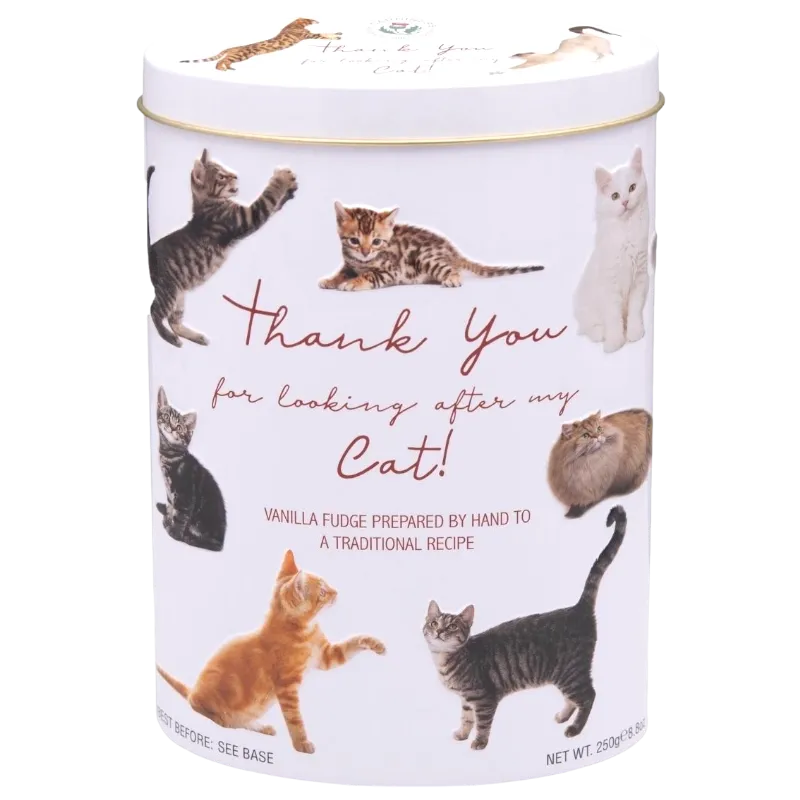 BEDANKT KATTEN VANILLE FUDGE BLIK 250GR