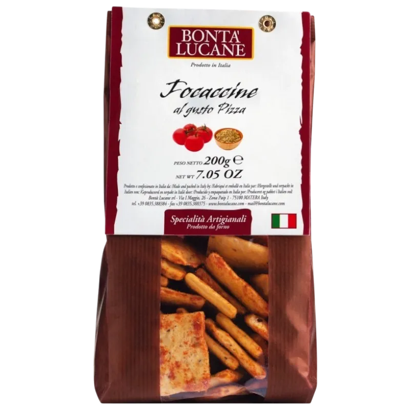 Focaccine Tomato &amp; Oregano 200g BONTA LUCANE