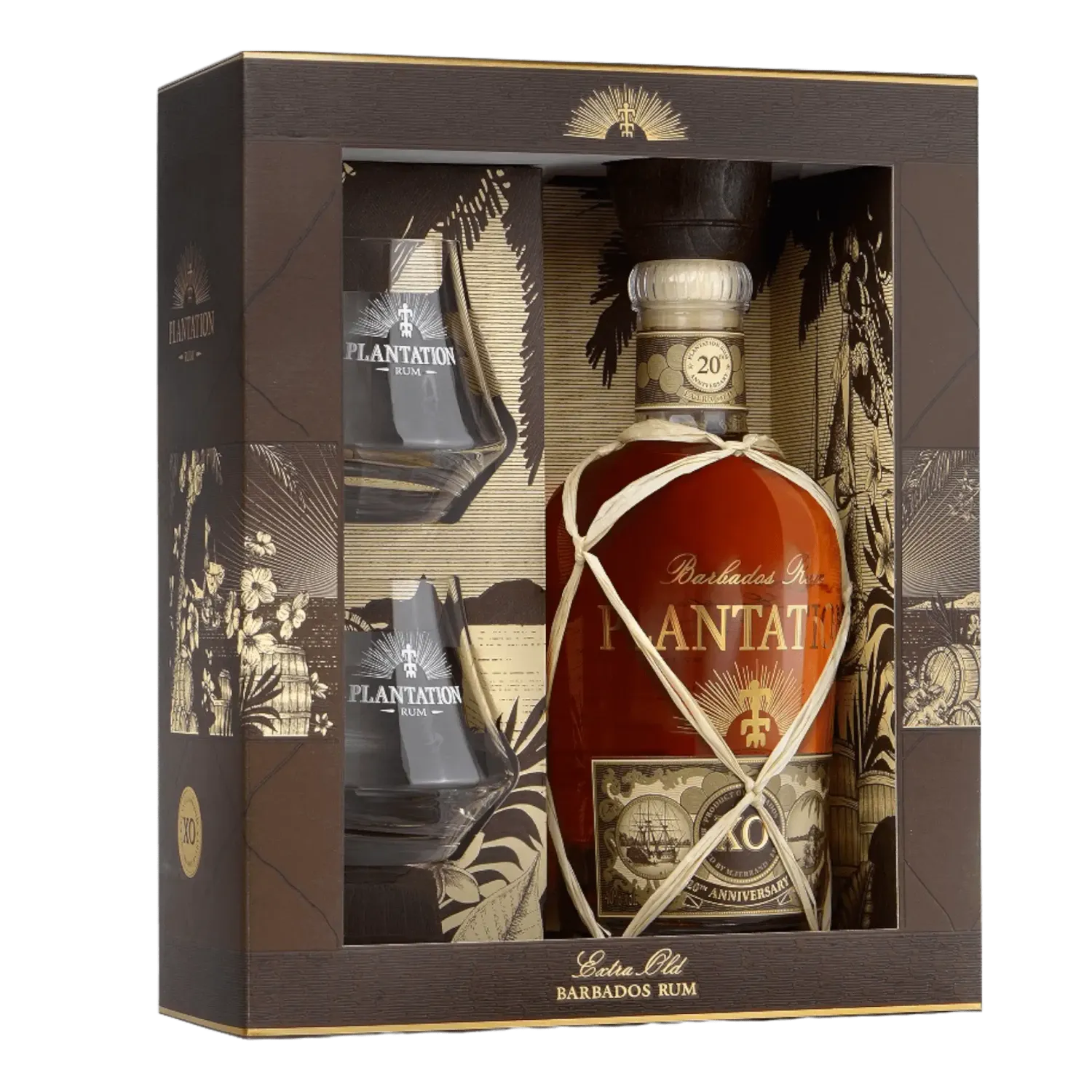 Plantation Rum Barbados Extra 20th Anniversary + 2 Verres 40° - 0.7L