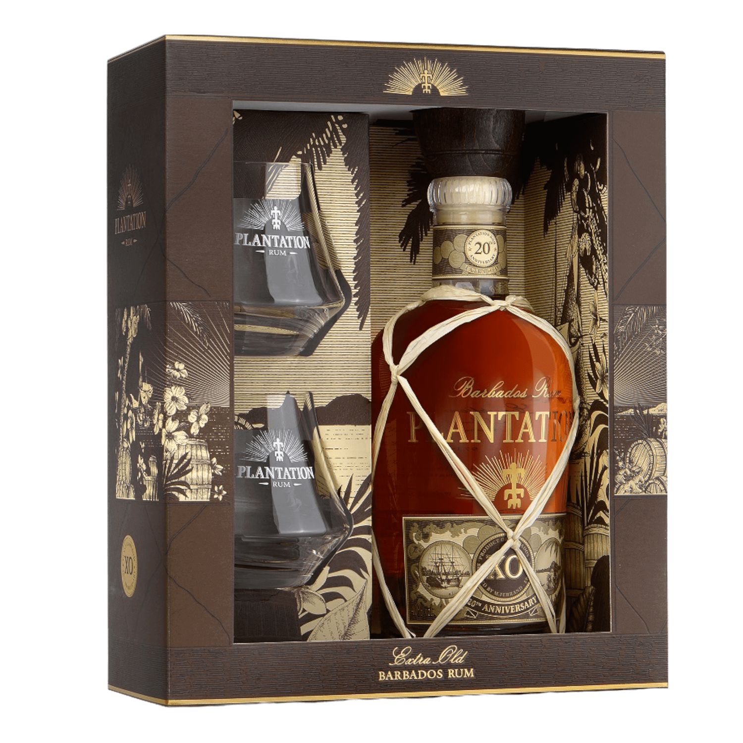 Plantation Rum Barbados Extra 20th Anniversary + 2 Verres 40° - 0.7L
