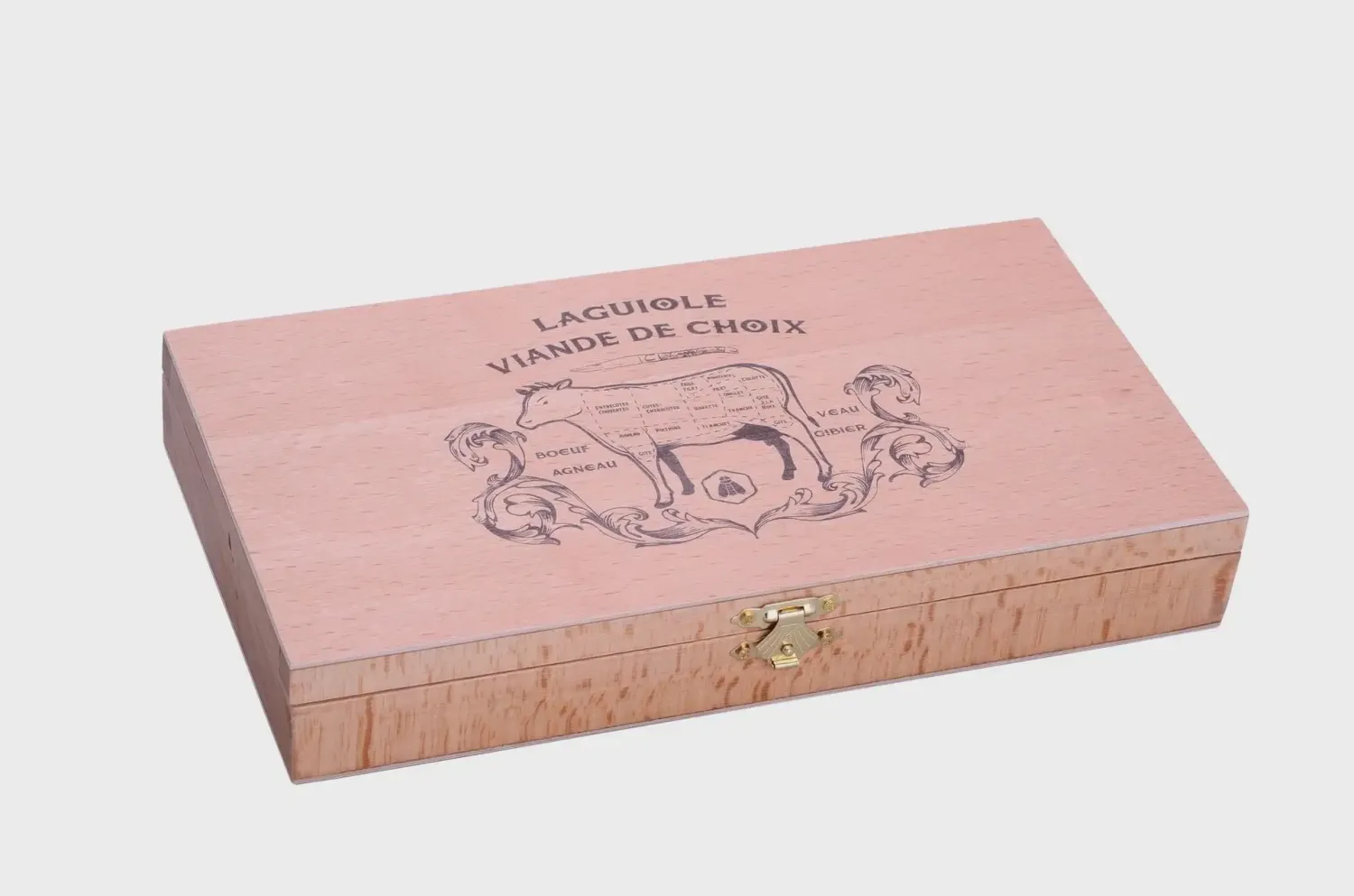 LAGUIOLE  STEAKMESSEN PAKKA HOUT 6 STUKS