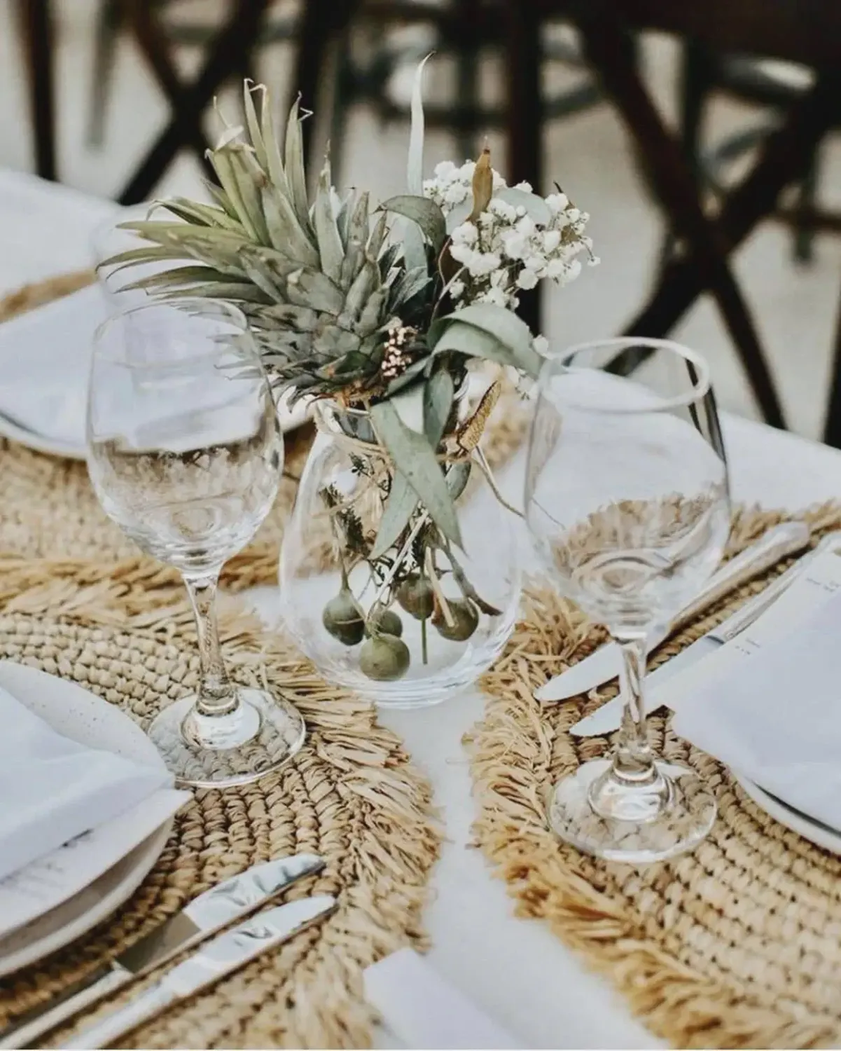 The Fringe Raffia Placemat Round - Natural