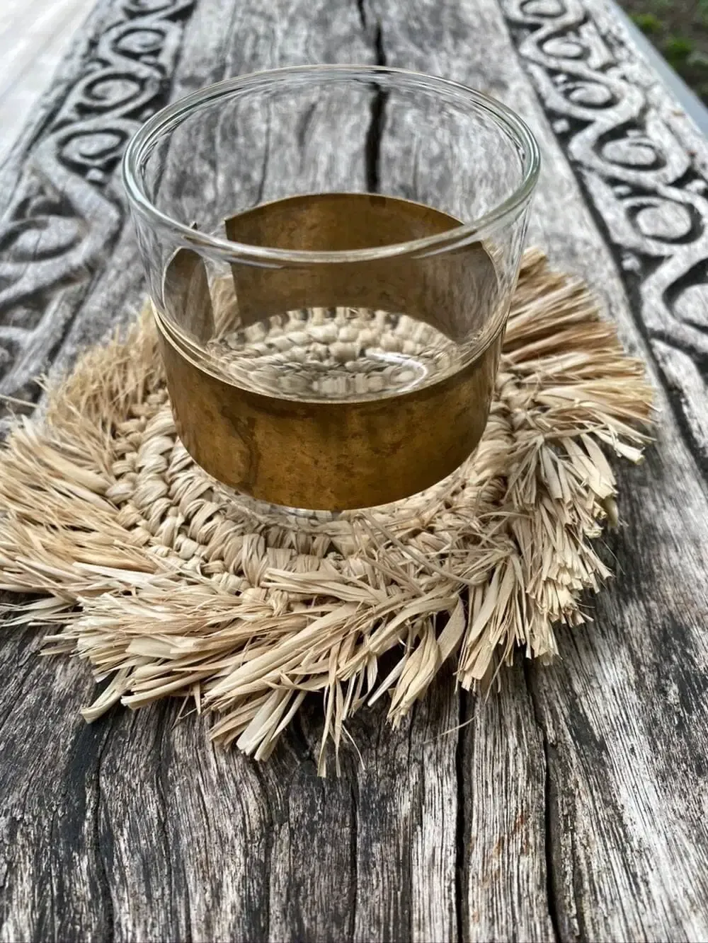 The Fringe Raffia Coaster - Natural