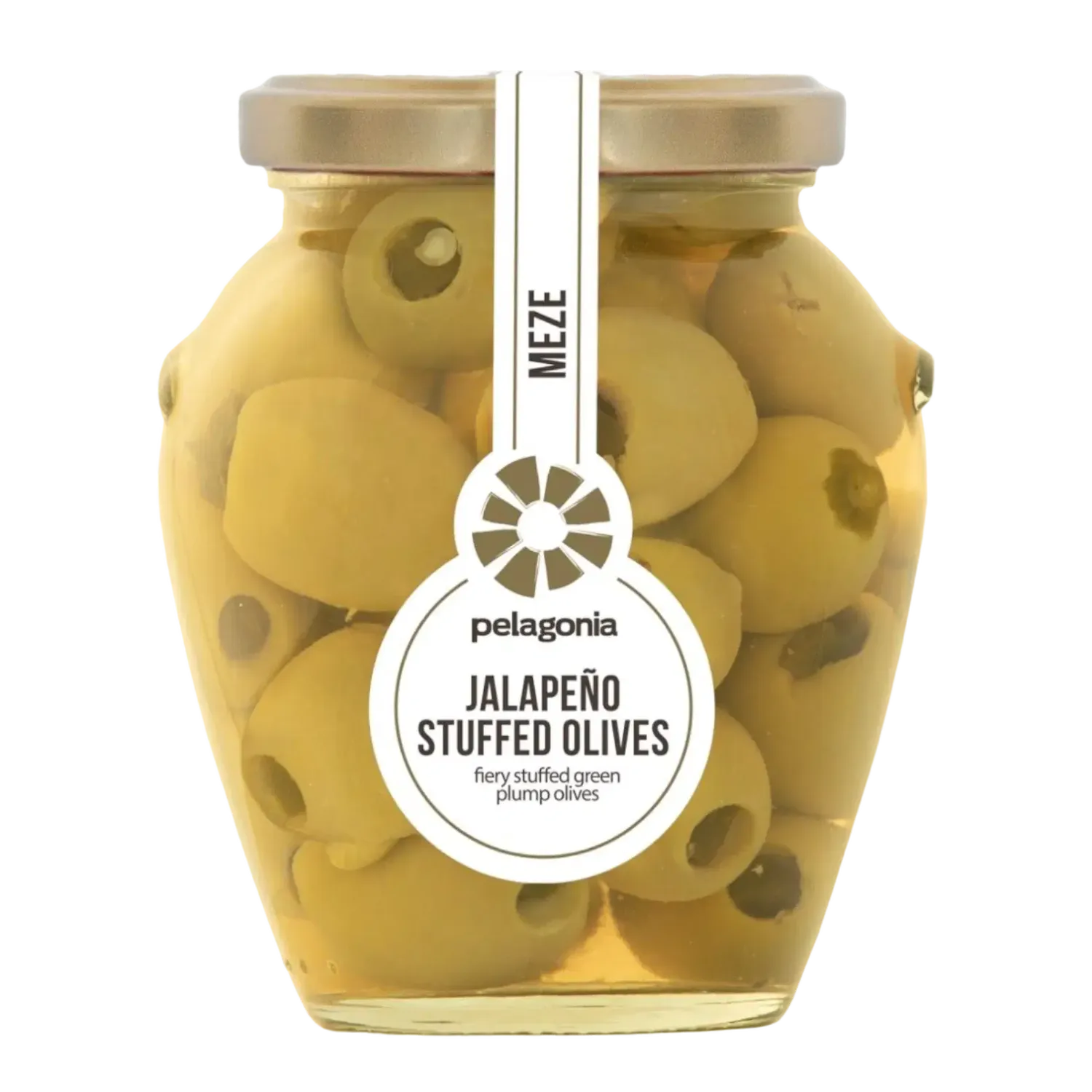 Pelagonia Green Olives with Jalapeño Peppers 300g