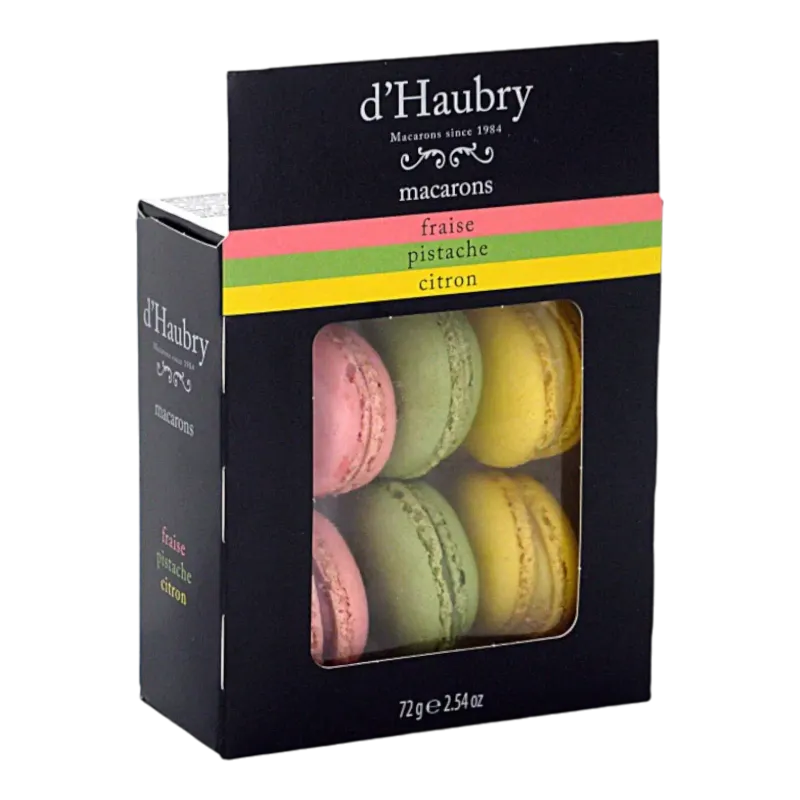 Macarons Strawberry-Pistachio-Lemon 72g D'HAUBRY
