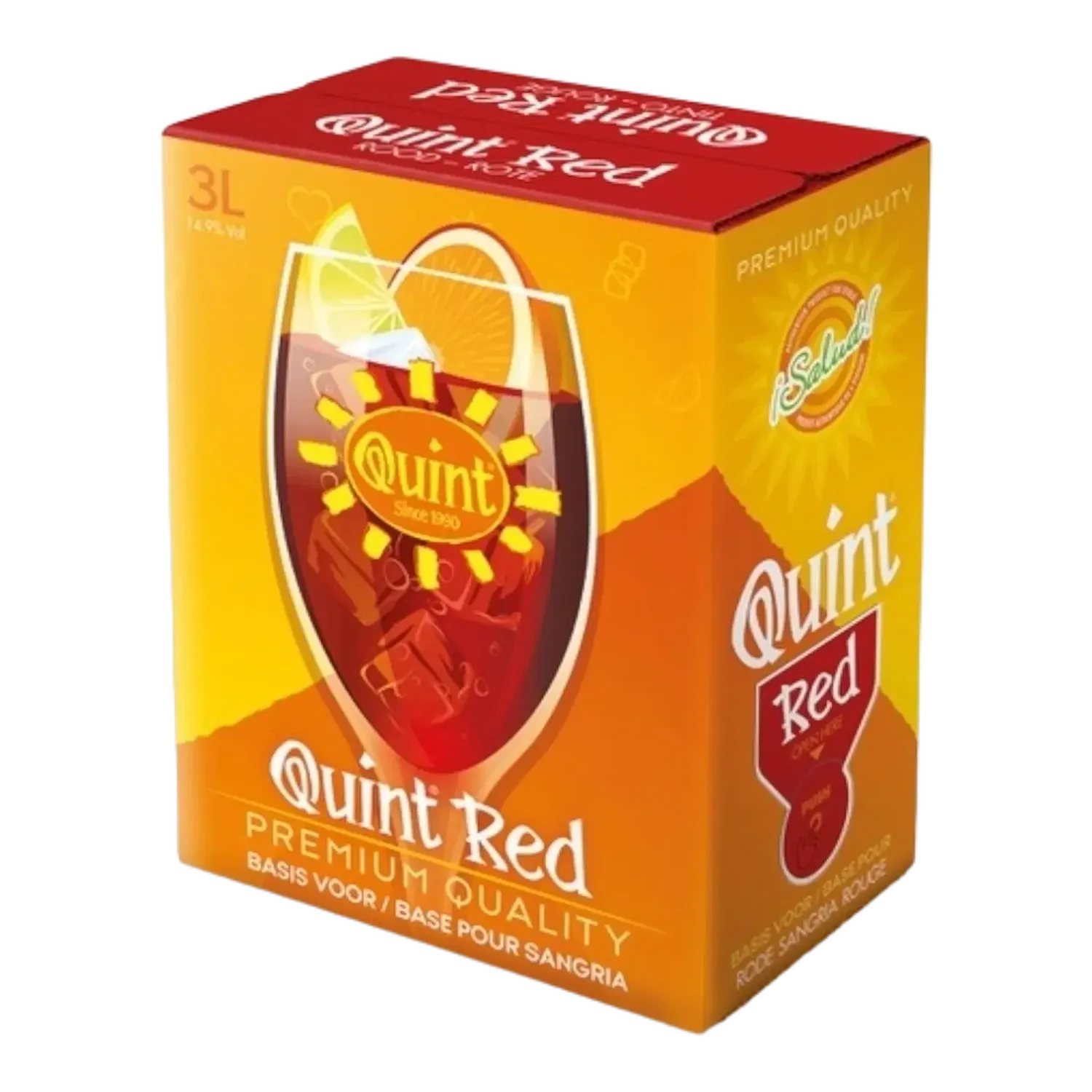 Quint sangria bib 3 liter Rood