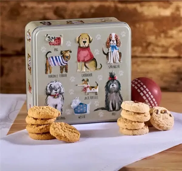 Grandma Wild's Embossed Tin Dog in Sweaters 160g
