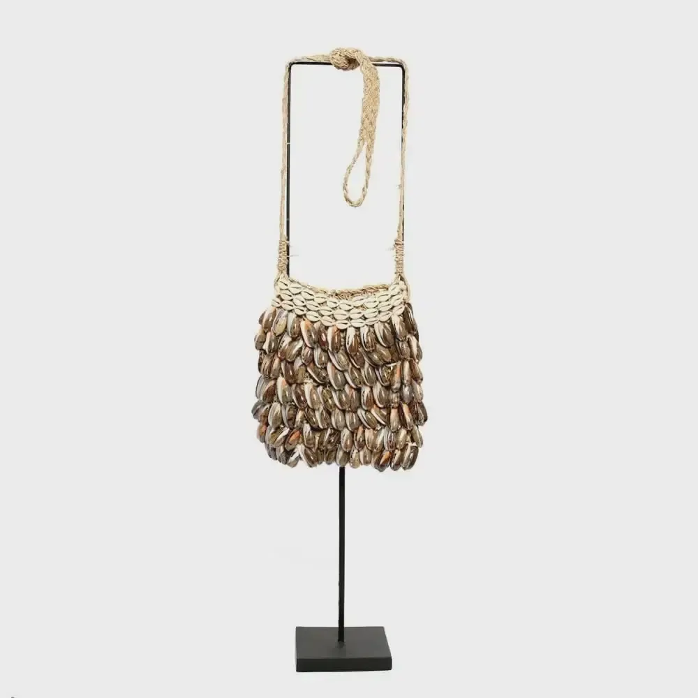The Shell Purse on Stand - Brown