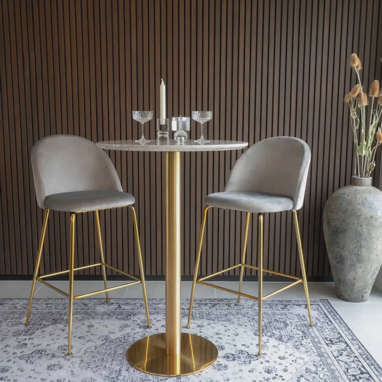 Bolzano Bar Table brass base