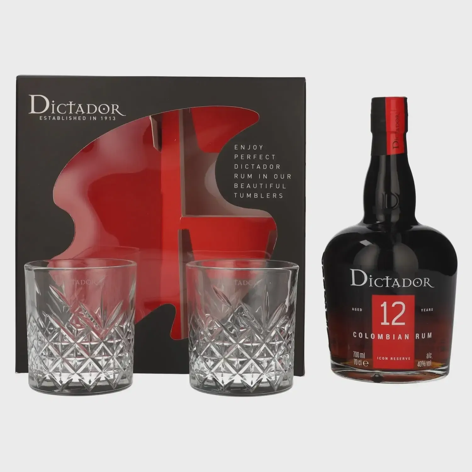 Dictador 12Y + 2 Glasses 40° - 0.7L