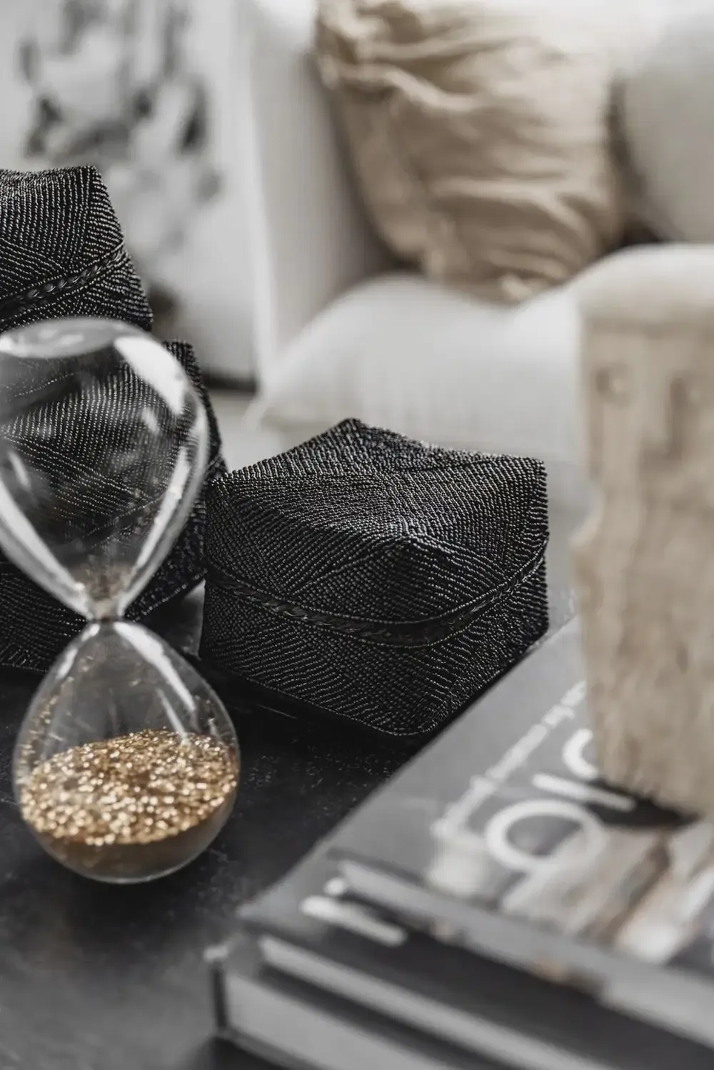 The Beaded Basket - Black - SET3