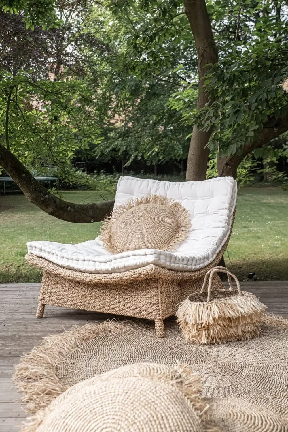 The Raffia Fringed Carpet - Natural - 150
