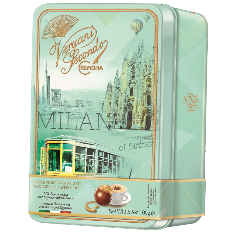 Vergani Retro Cappuccino Milano in tin 100 grams