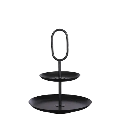 Rama Etagère 2-Laags - H36 x Ø28 cm - Metaal - Zwart