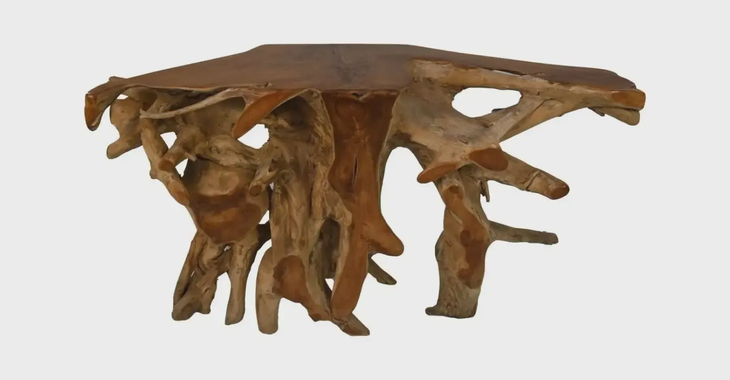 Consoletafel 2-tinten - 150x40x80 - Naturel/gebleekt - Teak