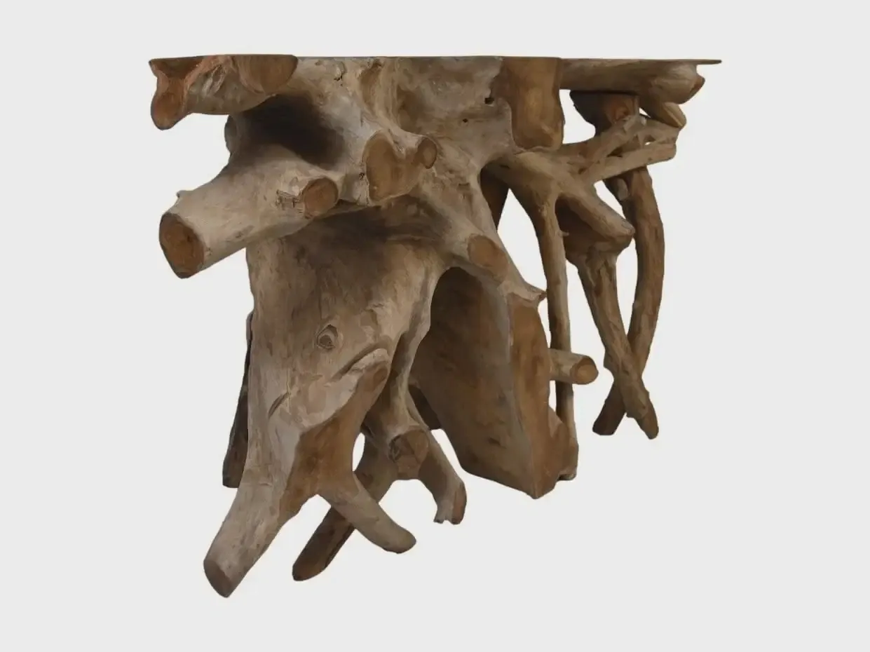 Consoletafel 2-tinten - 150x40x80 - Naturel/gebleekt - Teak