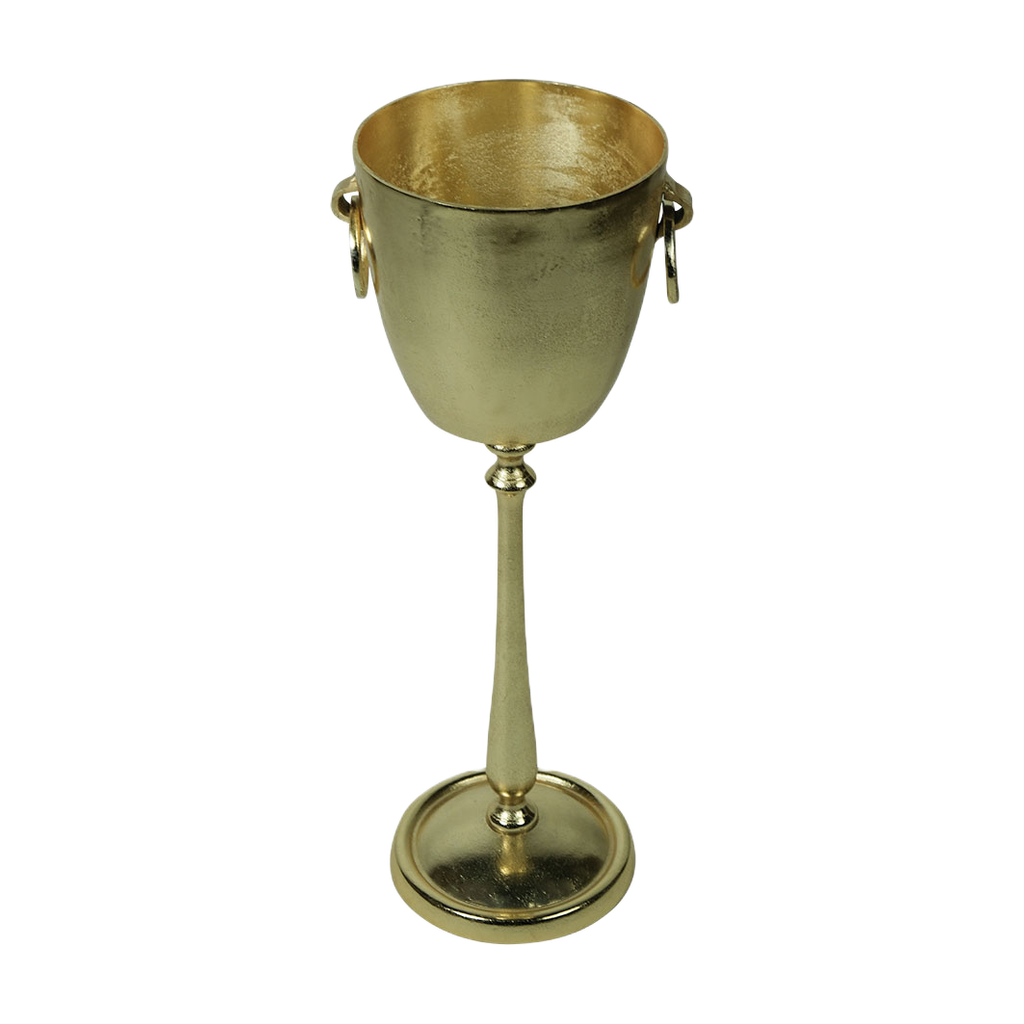 Wijnkoeler op poot champagne goud