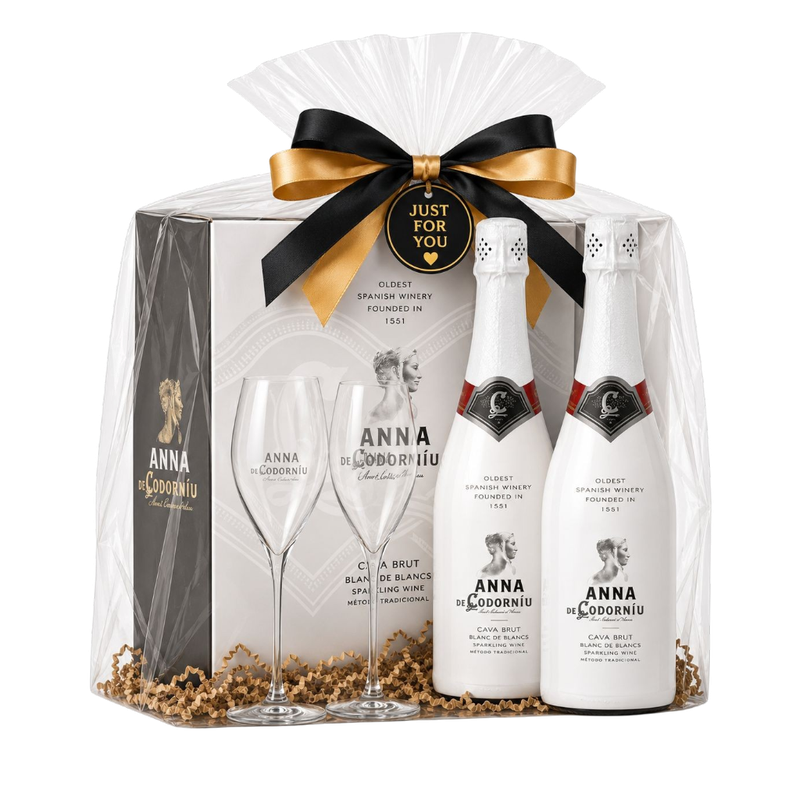 Gift Pack 2 x Anna Cava Blanc de Blancs + 2 glasses