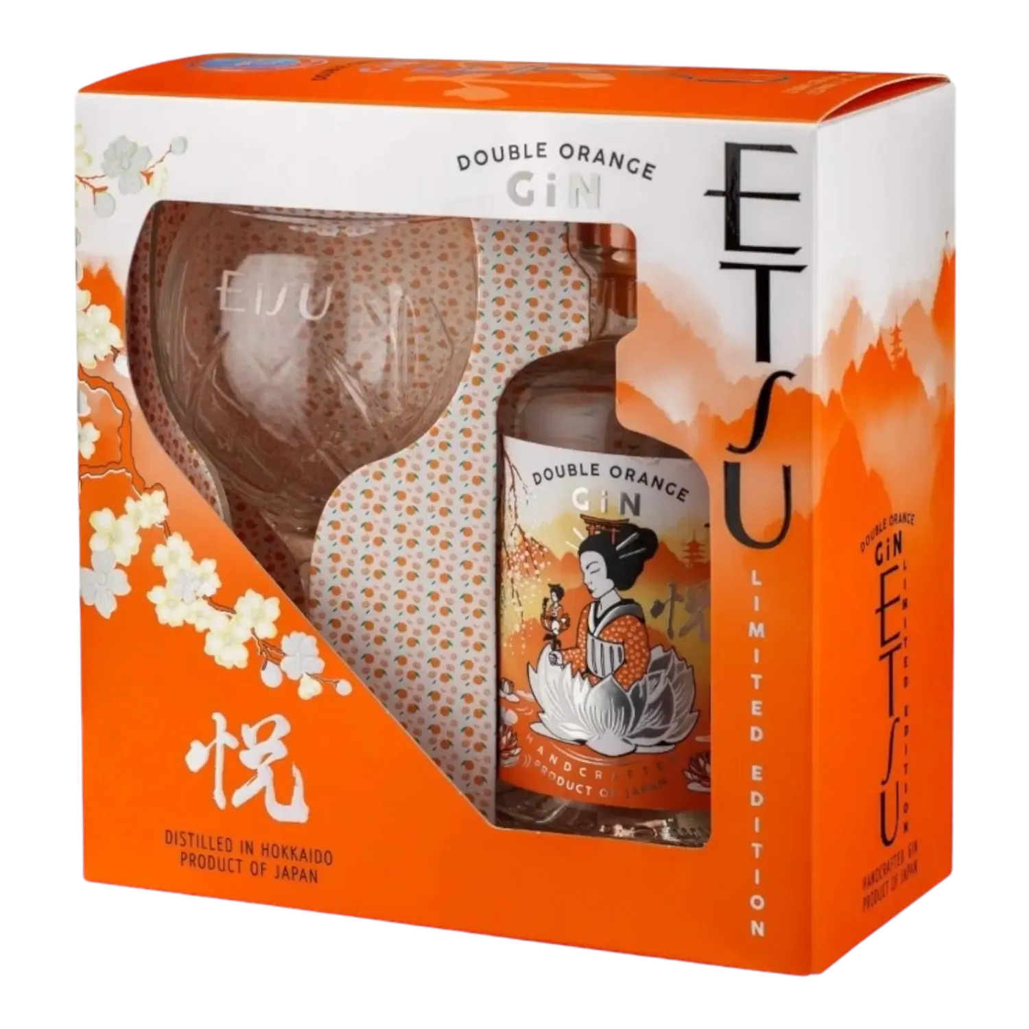 Etsu Double Orange Japanse gin met glas 43° - 0,7L