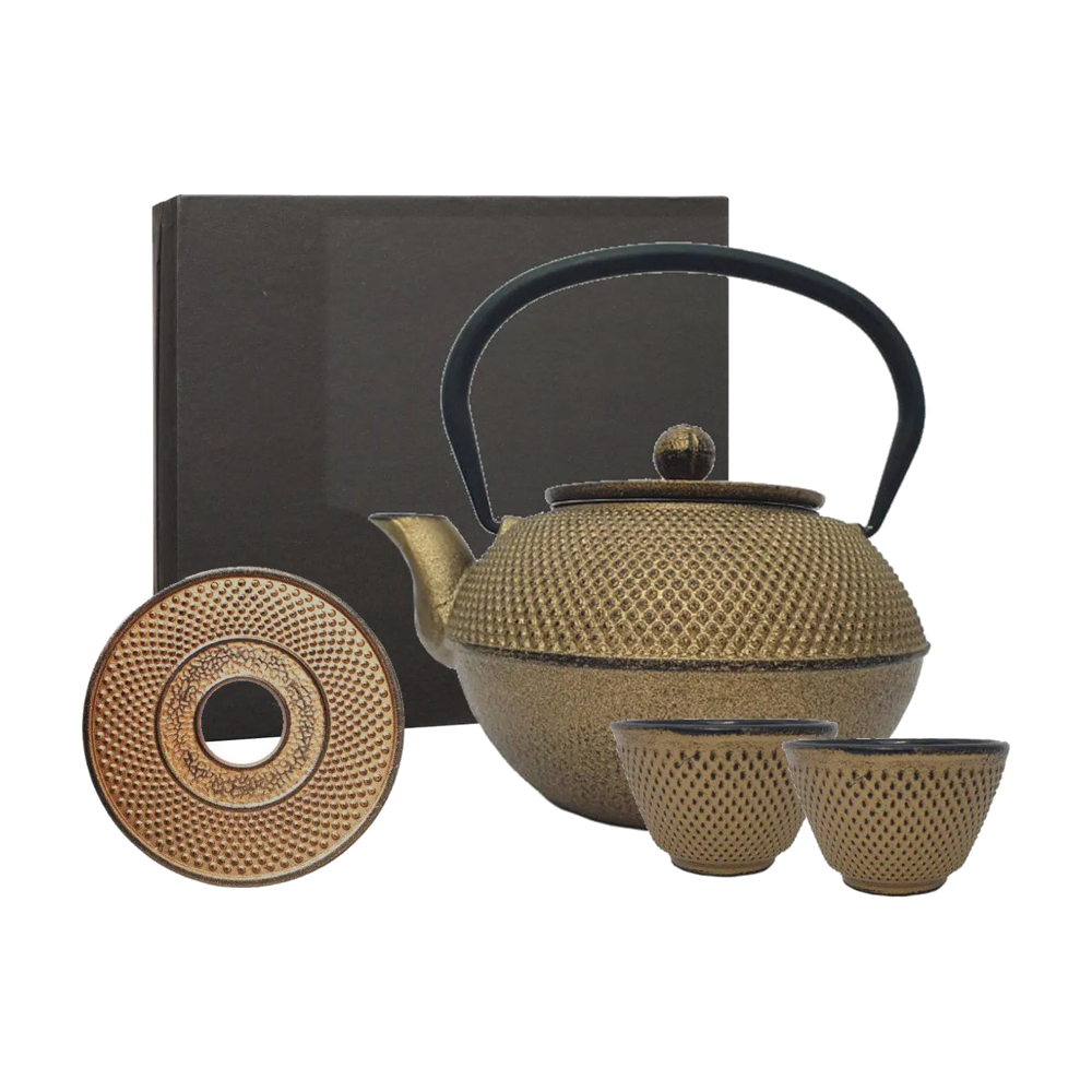 Giftbox Theepot + 2 kopjes Arare 0,80 ltr, full gold