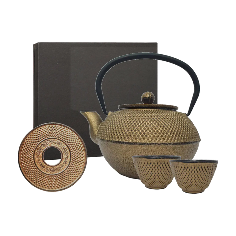 Giftbox Theepot + 2 kopjes Arare 0,80 ltr, full gold