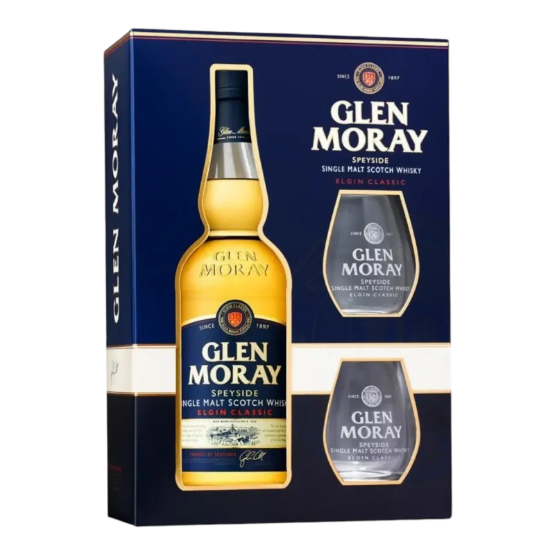 Glen Moray Classic Elgin + 2 Verres 40° - 0,7L