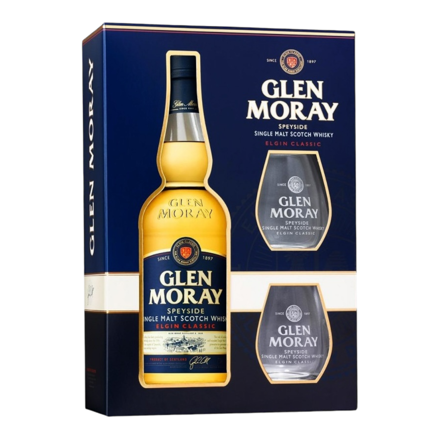 Glen Moray Classic Elgin + 2 Verres 40° - 0,7L