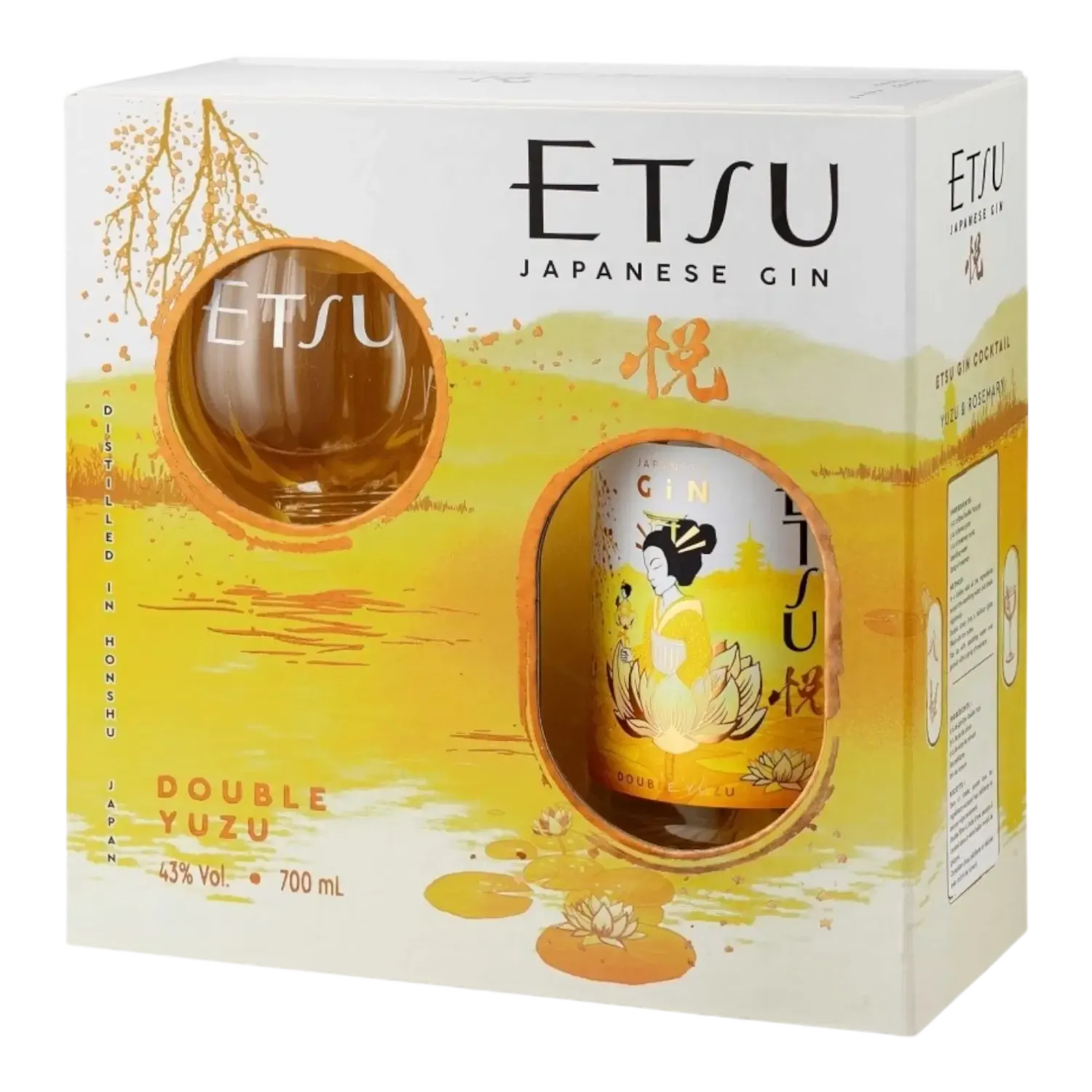 Etsu Double Yuzu Japanese Gin + Glas