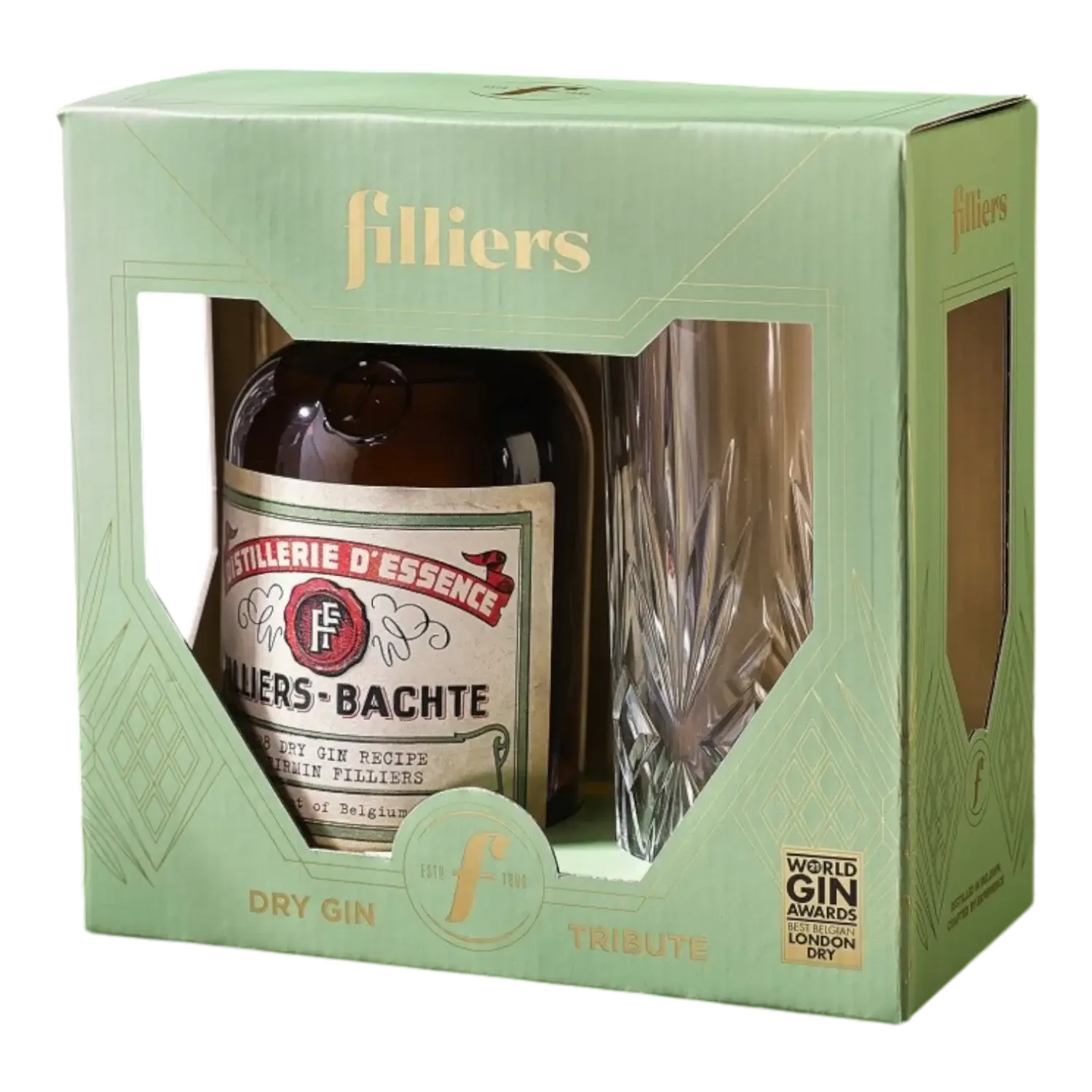 Filliers Dry Gin 28 Tribute + Glas 48° - 500ml
