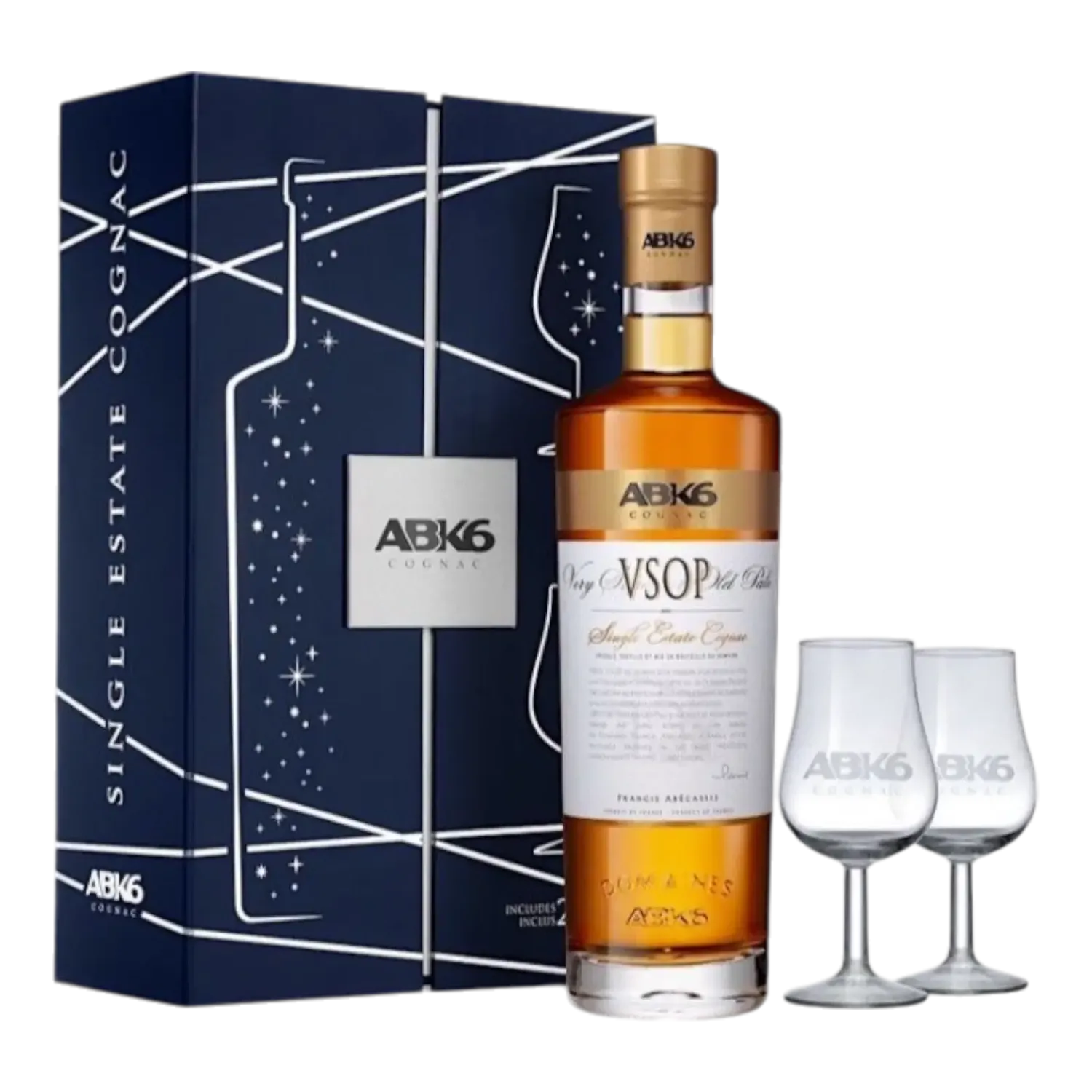 Cognac ABK6 VSOP + 2 Glasses - 0.7L