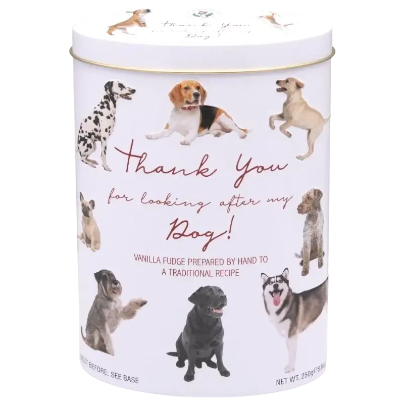 BEDANKT HONDEN VANILLE FUDGE BLIK 250GR