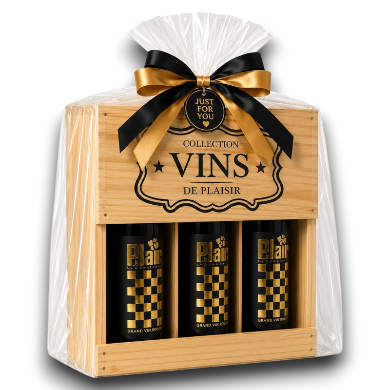 Wooden Box 3 x LePlan "GP" Merlot 75cl