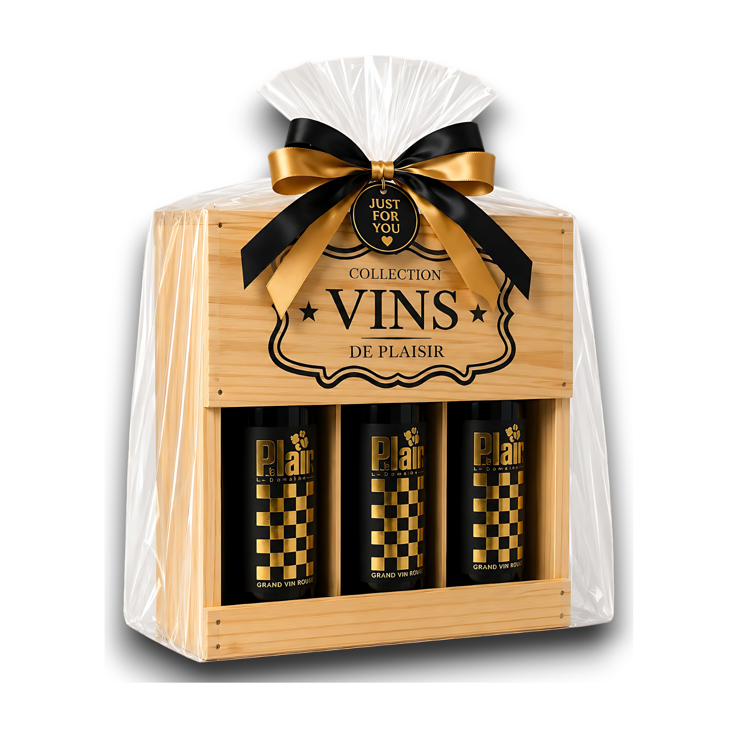 Wooden Box 3 x LePlan "GP" Merlot 75cl