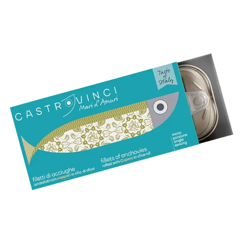 Ansjovisfilets in olijfolie met kappertjes – Mediterrane 48gram