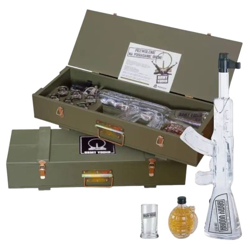 Vodka Red Army + Handgranaat in Kist 40% Vol. 1,2l